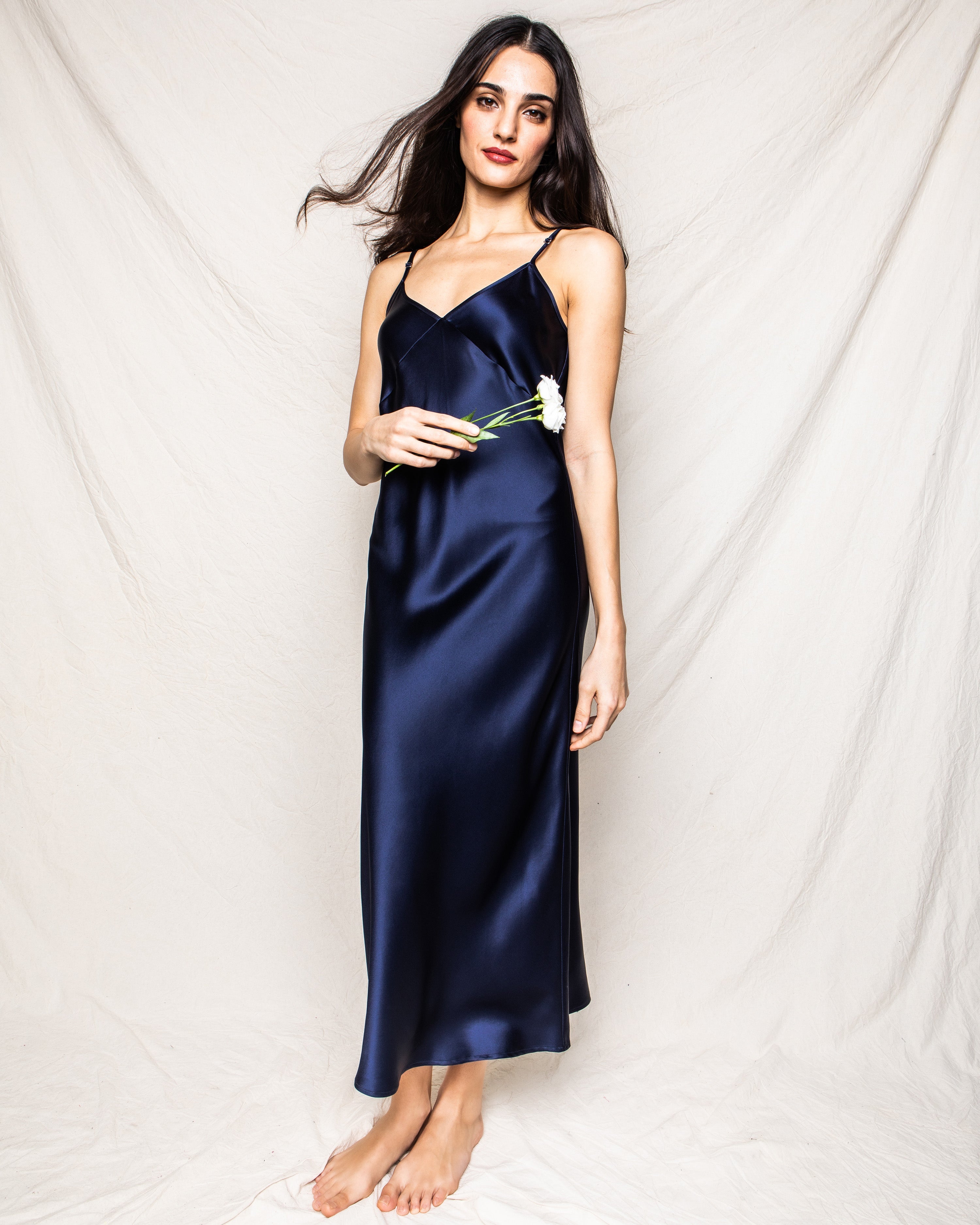 100% Mulberry Silk Navy Cosette Night Dress