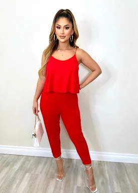 A Little Extra Jumpsuit Red