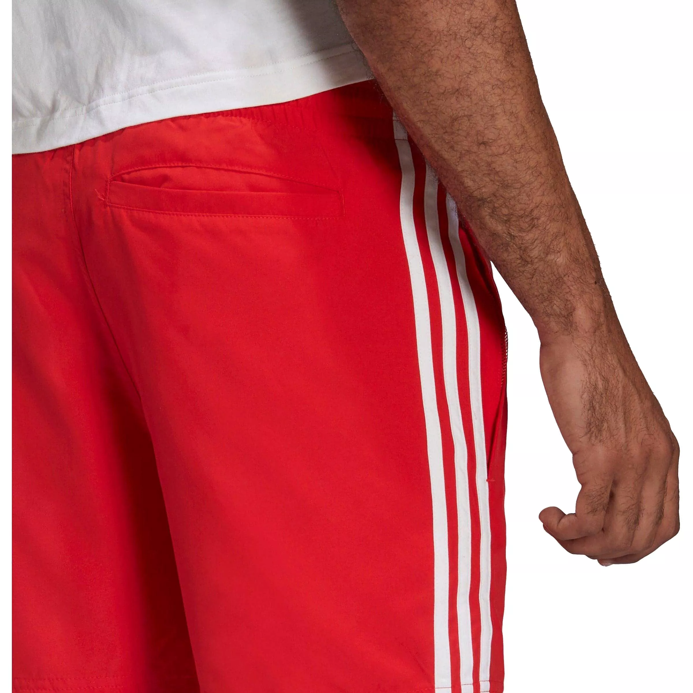 adidas Adicolour Classic 3 Stipes Mens Swim Shorts - Red