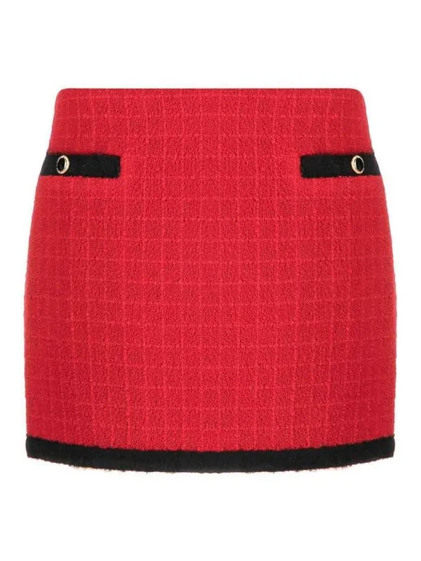 Alessandra Rich Checked tweed low-waist mini skirt