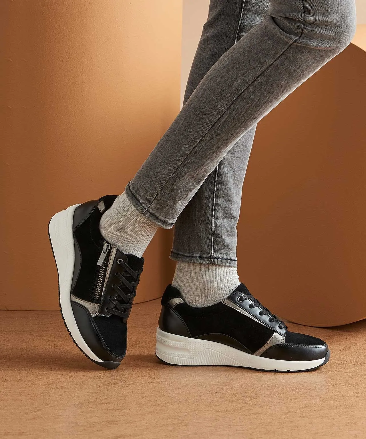 Amortyl Wedge Heel Trainers