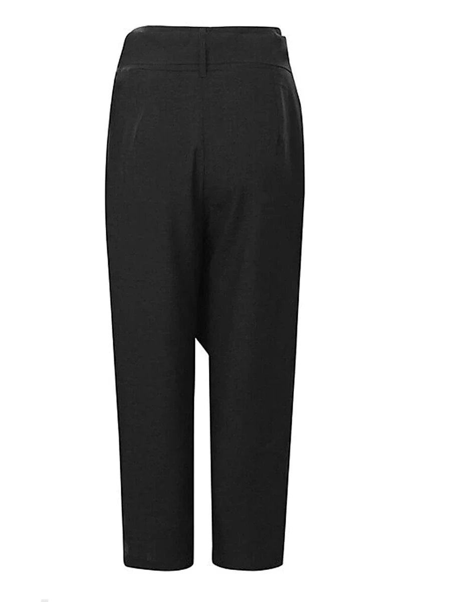 Ankle-Length Cotton Blend Dress Pants for Women's Casual and Work Wear