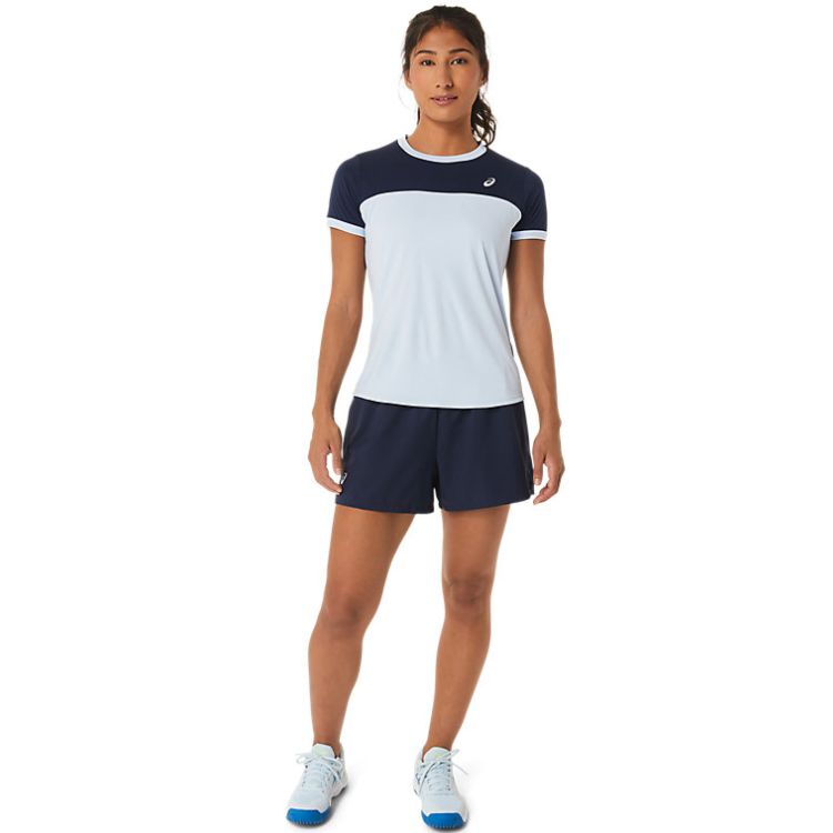 Asics T-Shirt Court SS Top Dames Blauw Navy