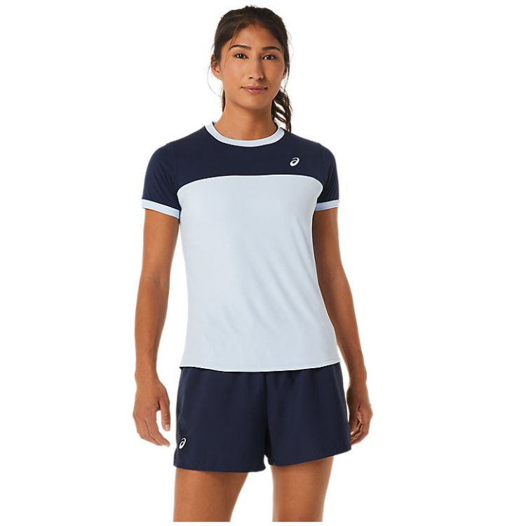 Asics T-Shirt Court SS Top Dames Blauw Navy