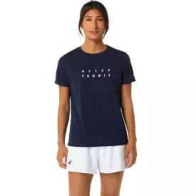 Asics T-Shirt Court Tennis Graphic Dames Navy