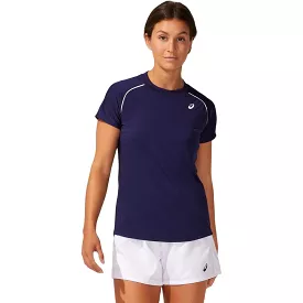 Asics T-Shirt Court W Piping SS Tee Dames Navy