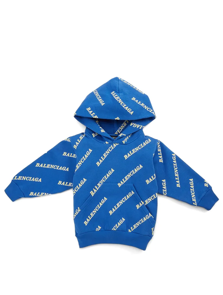 BALENCIAGA Kids' Cotton Hoodie Logo Print