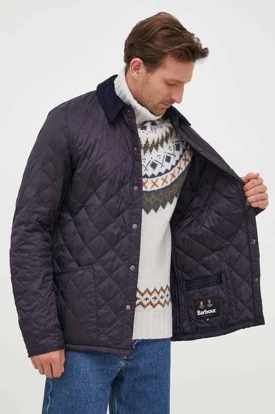 Barbour jacket men's navy blue color