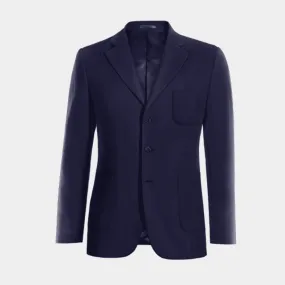  Blazer azul repelente al agua solapa ancha slim fit de 3 botones