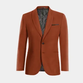  Blazer terracota de lino solapa redonda esencial