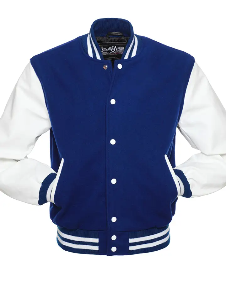 Blue and White Varsity Jacket - William Jacket