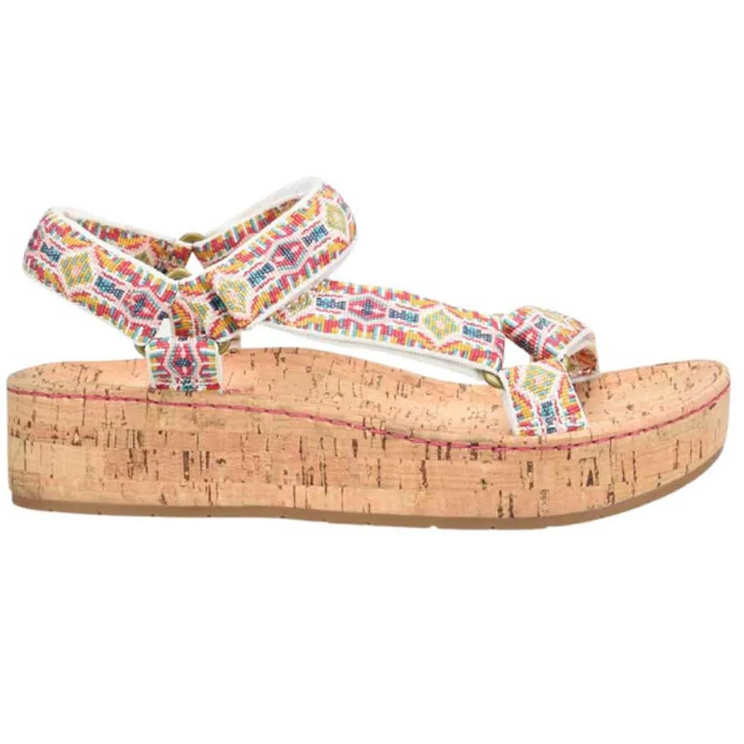 Born Sirena Platform Sandal White Multi (Women's)