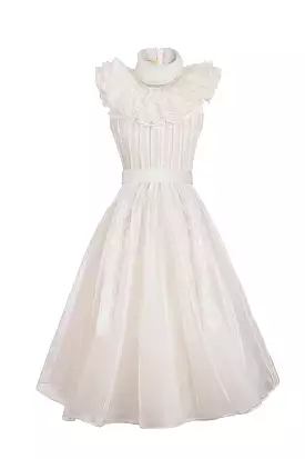 BOTTLEBRUSH ORGANZA DRESS IVORY