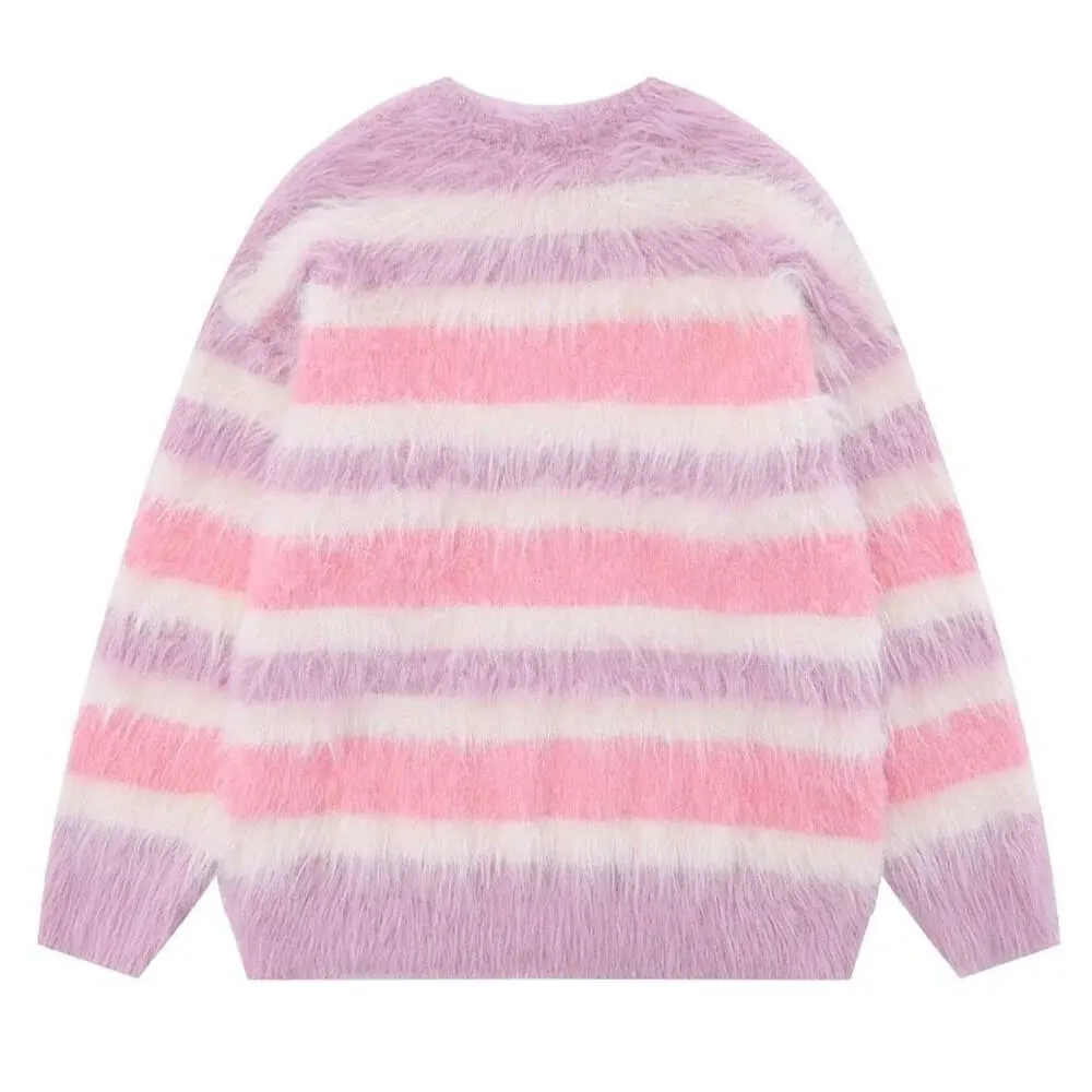 Candy Butterfly Fuzzy Sweater