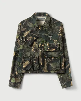 Cargo Pocket Jacket in Camo Cotton Twill