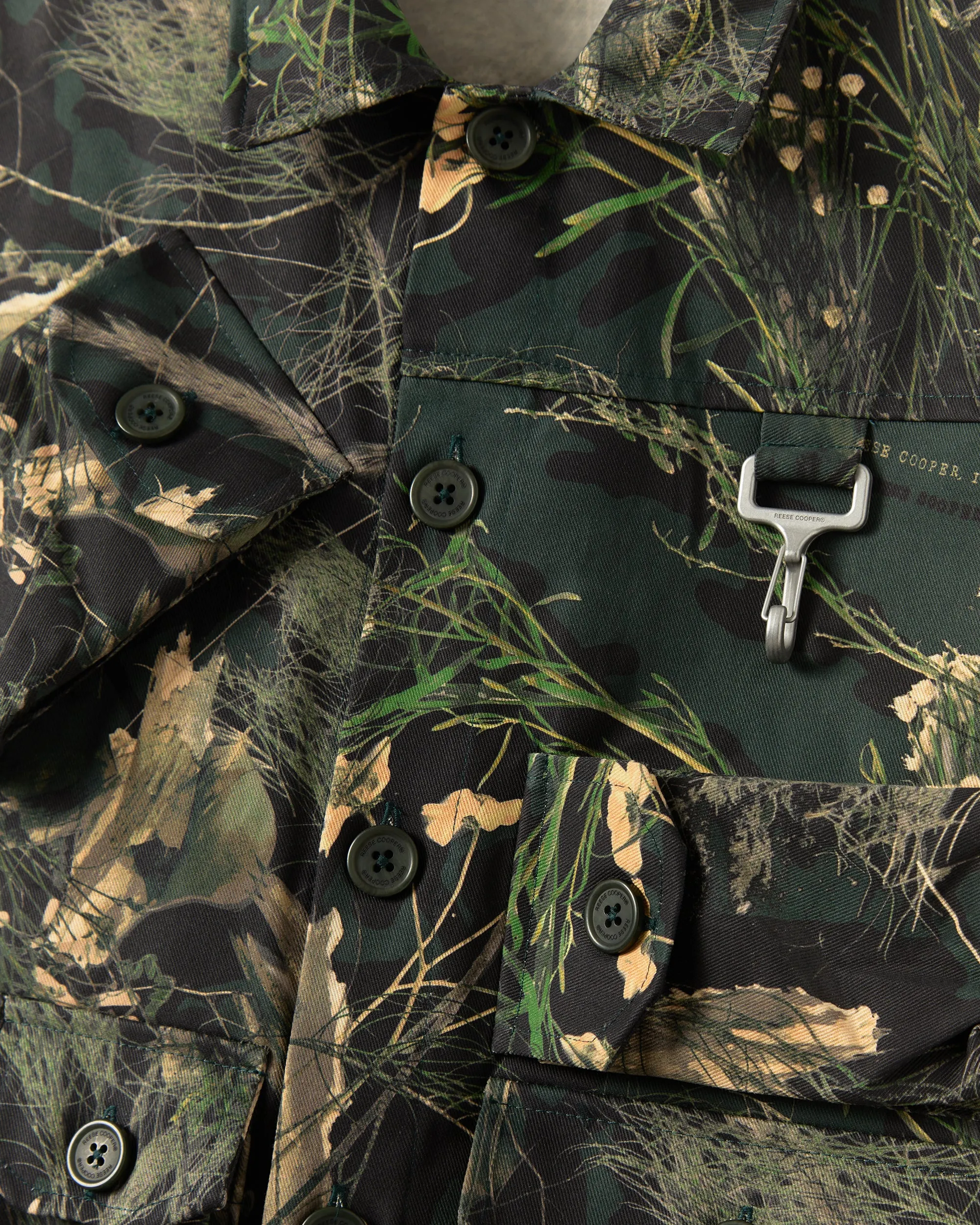 Cargo Pocket Jacket in Camo Cotton Twill