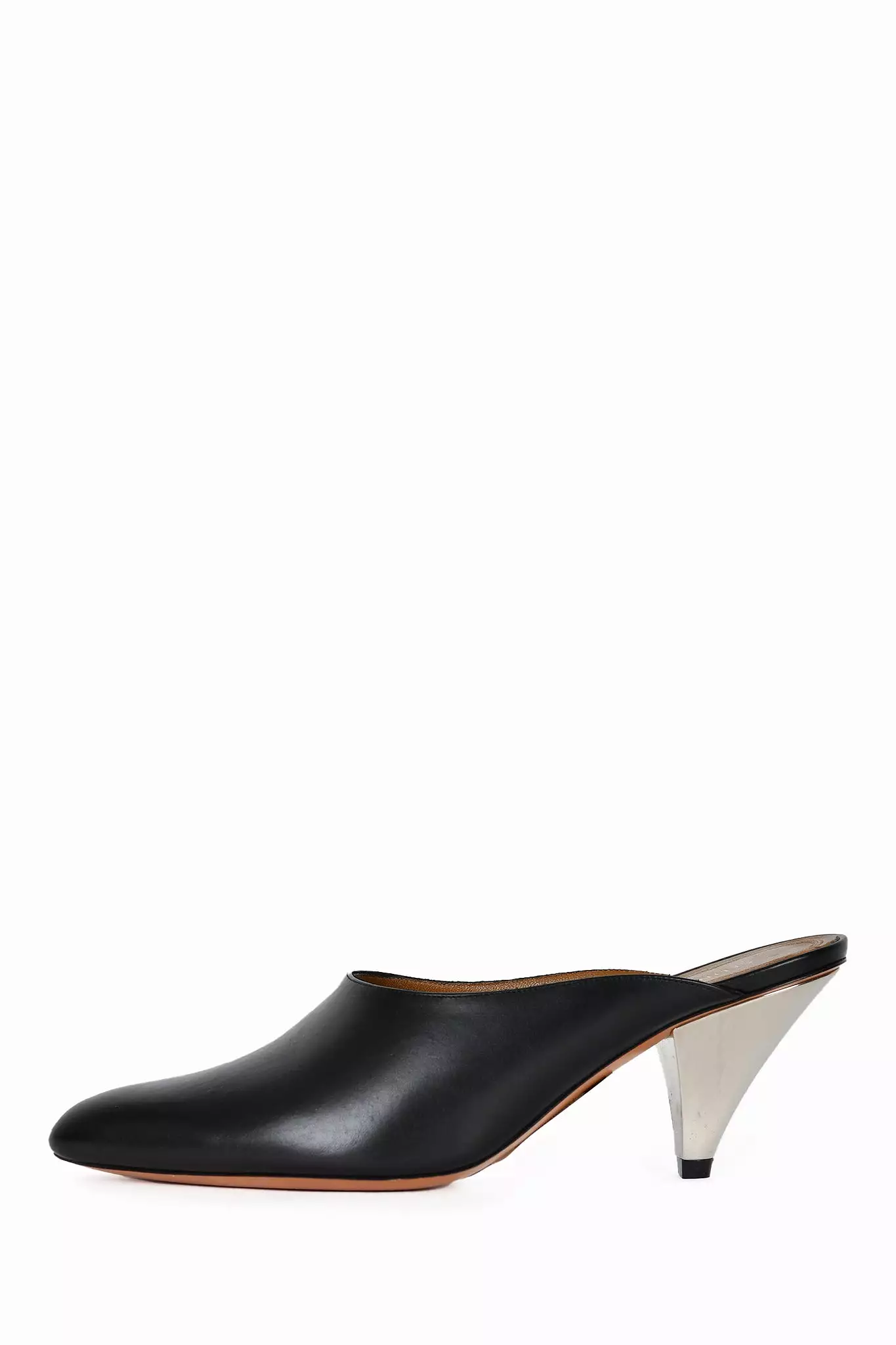 Celine Black Leather Cone Heel Mules Size 35.5