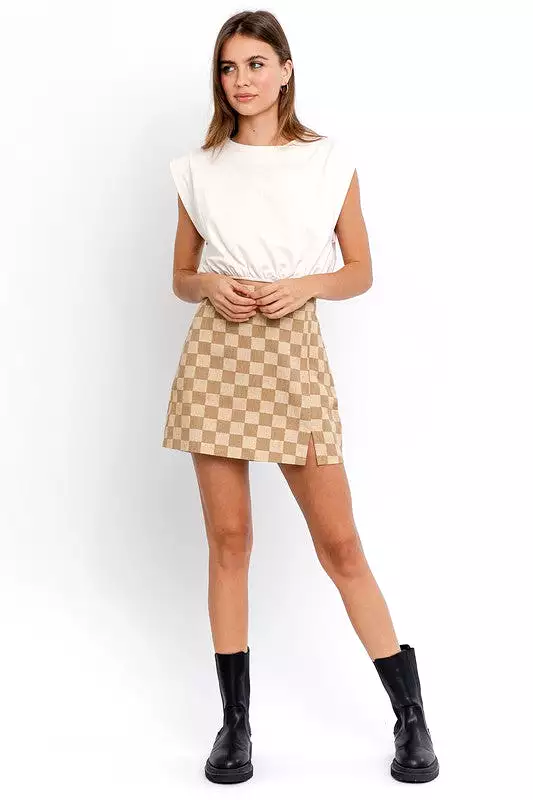 Checker Board Mini Skirt