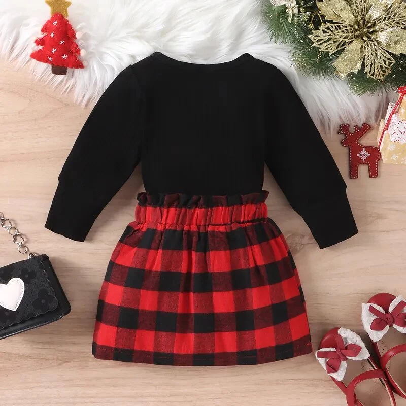 Christmas Knit Plaid Skirts Outfits