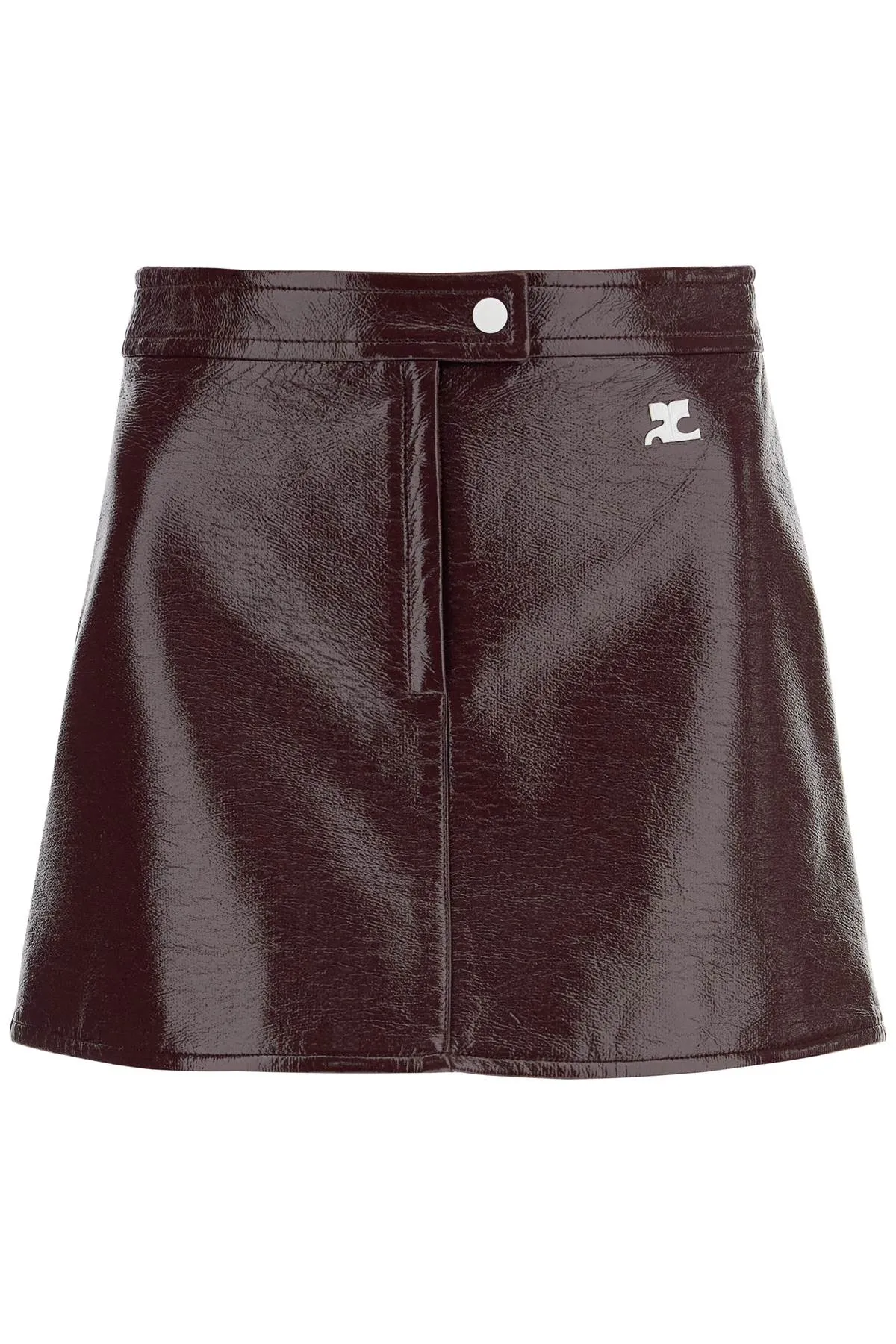 Courreges Vinyl Effect Mini Skirt   Red