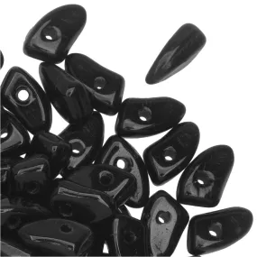 Czech Glass, Prong Beads 6x3.5mm, Jet Black (2.5 Tube)