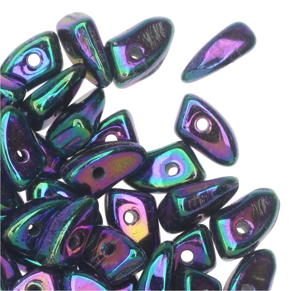 Czech Glass, Prong Beads 6x3.5mm, Purple Iris (2.5 Tube)