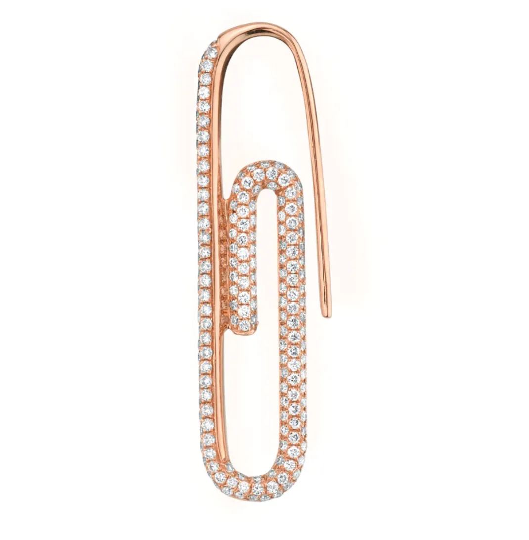 Diamond Paperclip Earring