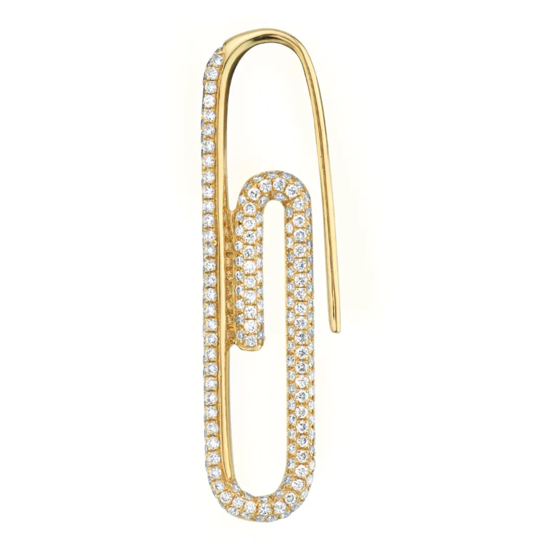 Diamond Paperclip Earring