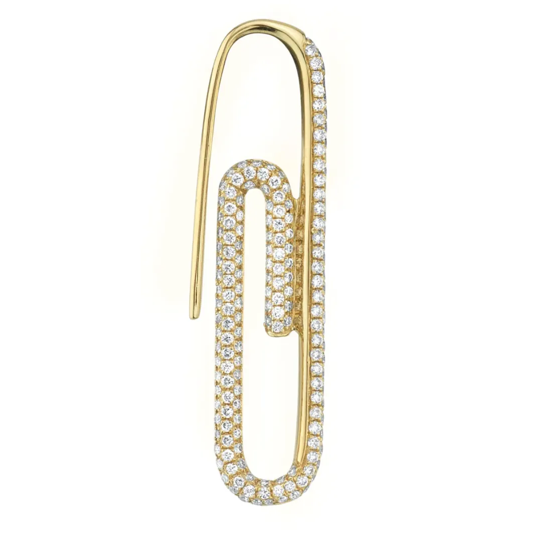 Diamond Paperclip Earring