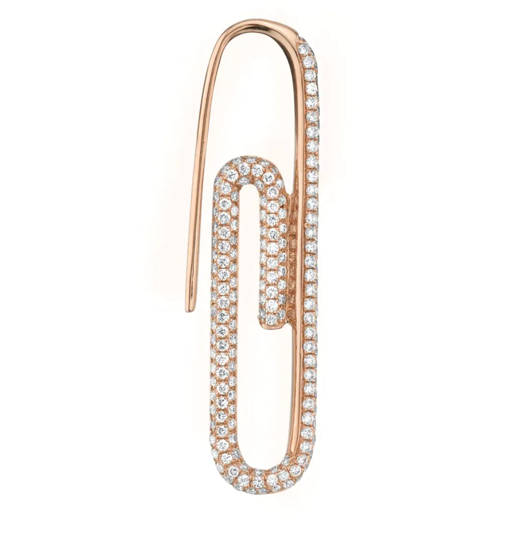 Diamond Paperclip Earring