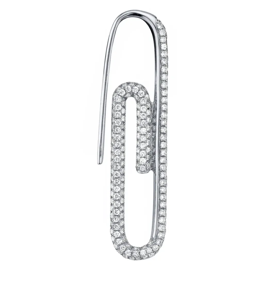 Diamond Paperclip Earring