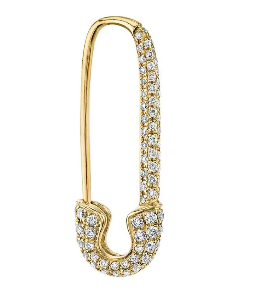 DIAMOND SAFETY PIN EARRING