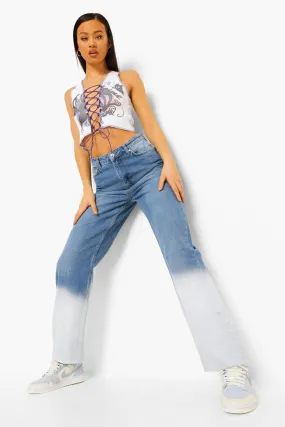 Dip Bleach Dye Boyfriend Jeans