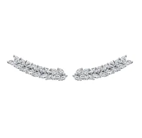 DOUBLE ROW MARQUISE DIAMOND FLOATING EARRINGS