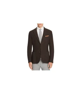 Eleventy Mens Basket Weave Two Button Blazer Jacket