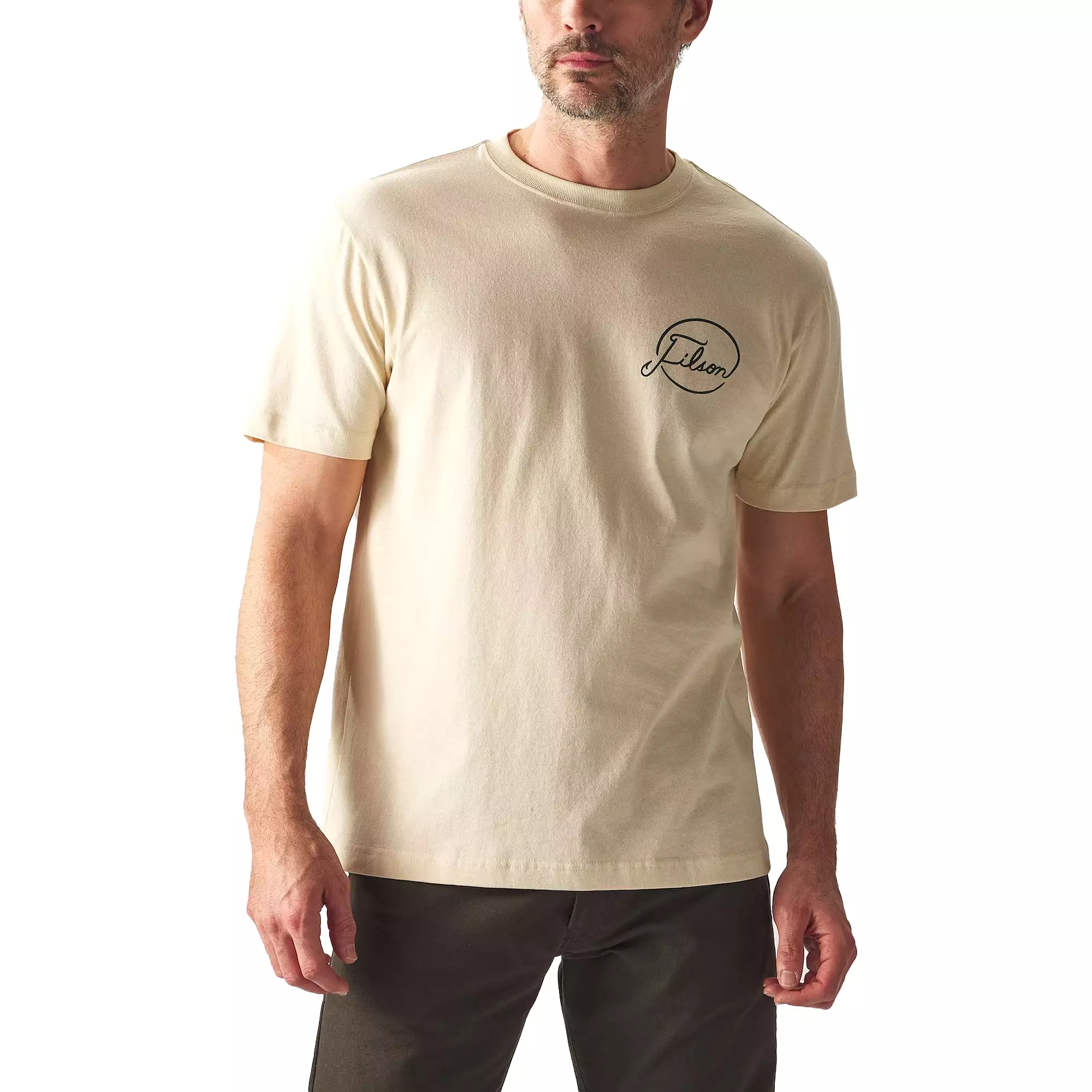 Filson SS Pioneer Graphic T-Shirt - Stone / Fishing Tourney