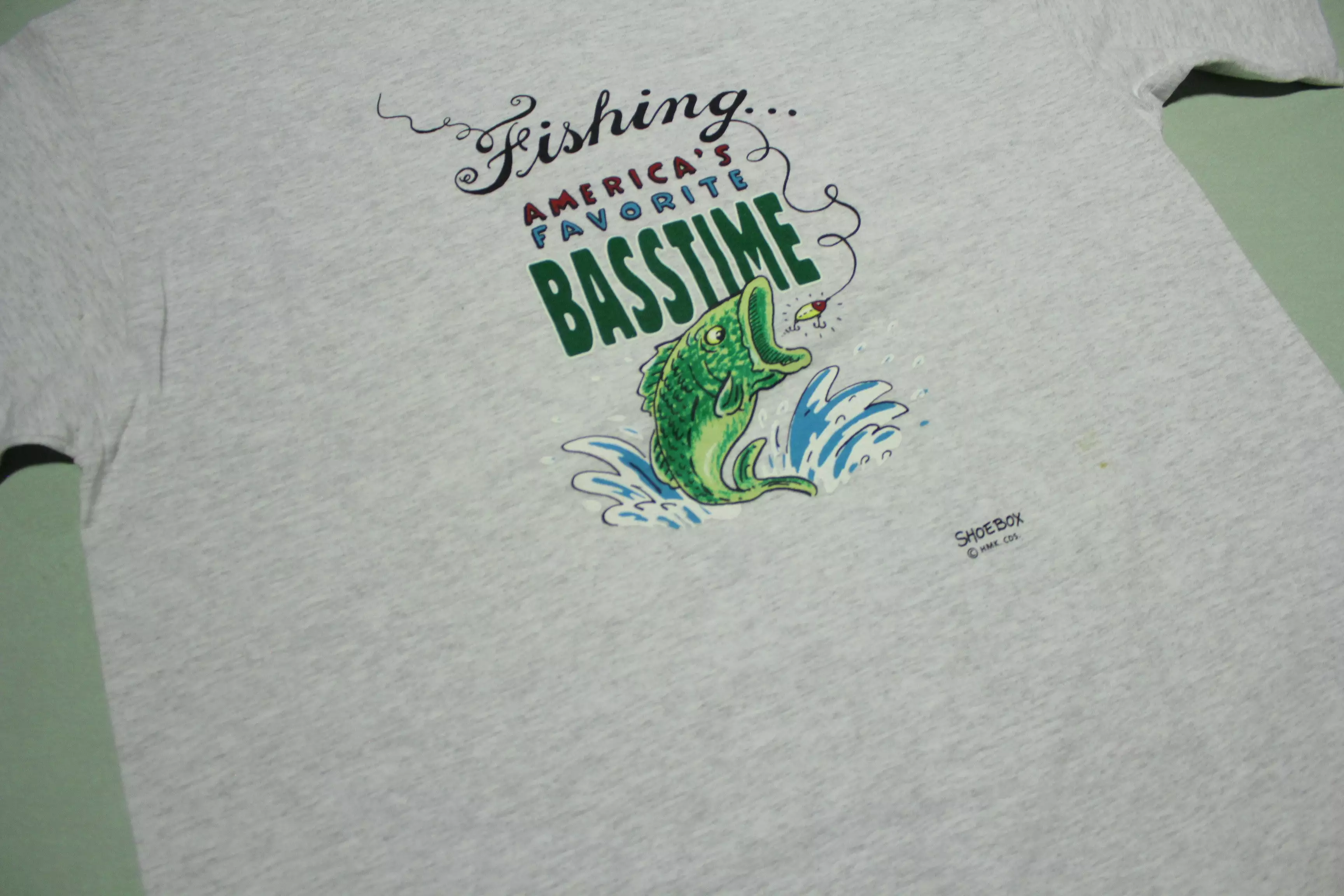 Fishing Is America's Favorite Basstime Shoe Box Hallmark Vintage 90's T-Shirt