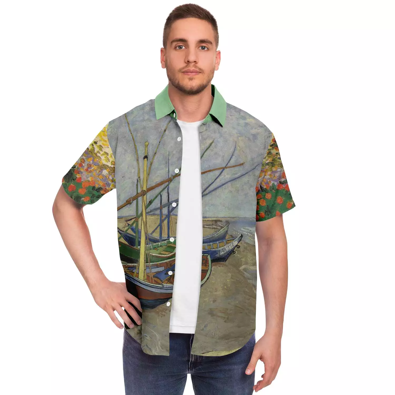 Gone Sailing Short Sleeve Button Down Shirt