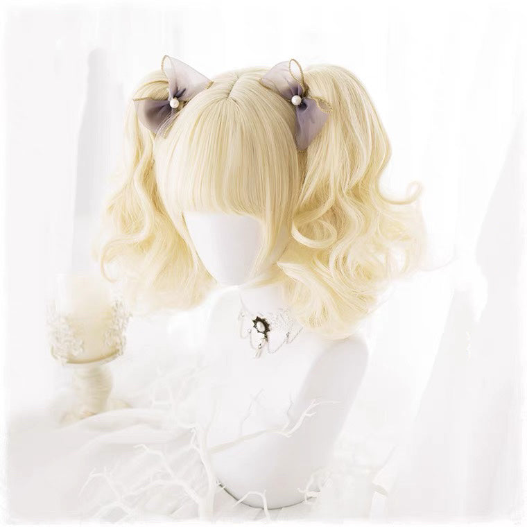 HARAJUKU LOLITA MILK YELLOW SHORT CURLY WIG BY70161