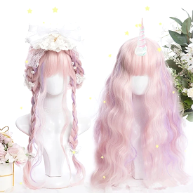 HARAJUKU LOLITA PINK PURPLE MIXTURE LONG CURLY WIG BY90071