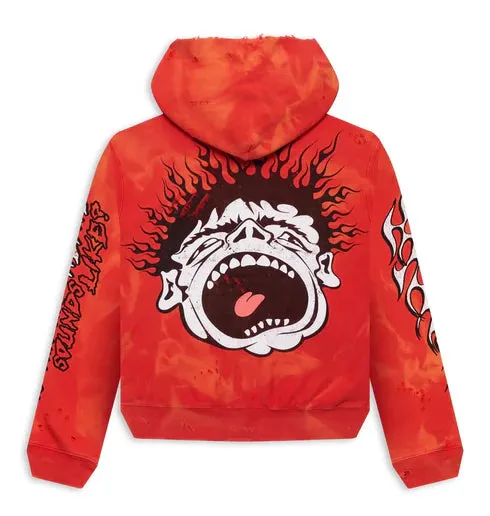 Hellstar Records Lava Wash Hoodie Red