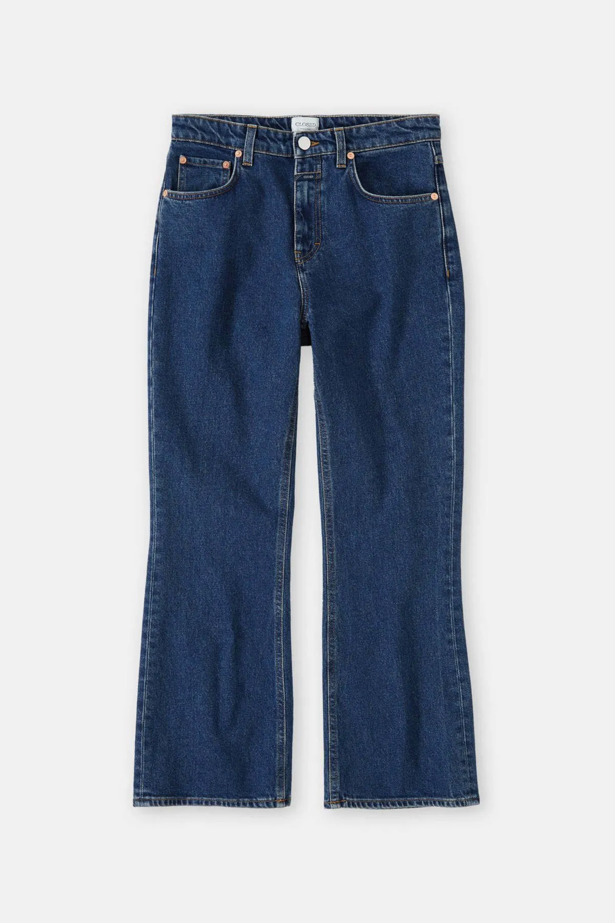 Hi Sun Cropped Flared Jeans - Dark Blue