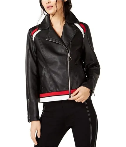 I-N-C Womens Faux Leather Jacket, TW1