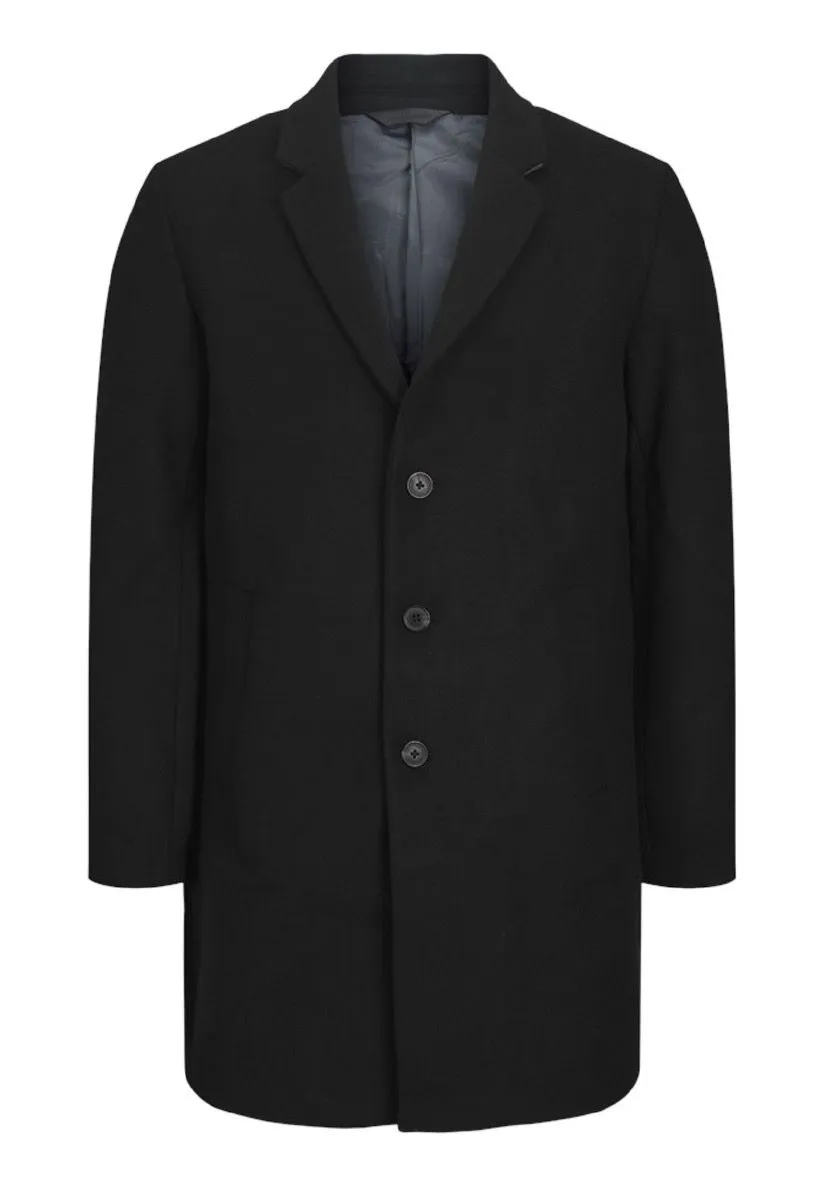 Jack & Jones Long Morrison Wool Coat Jacket Black