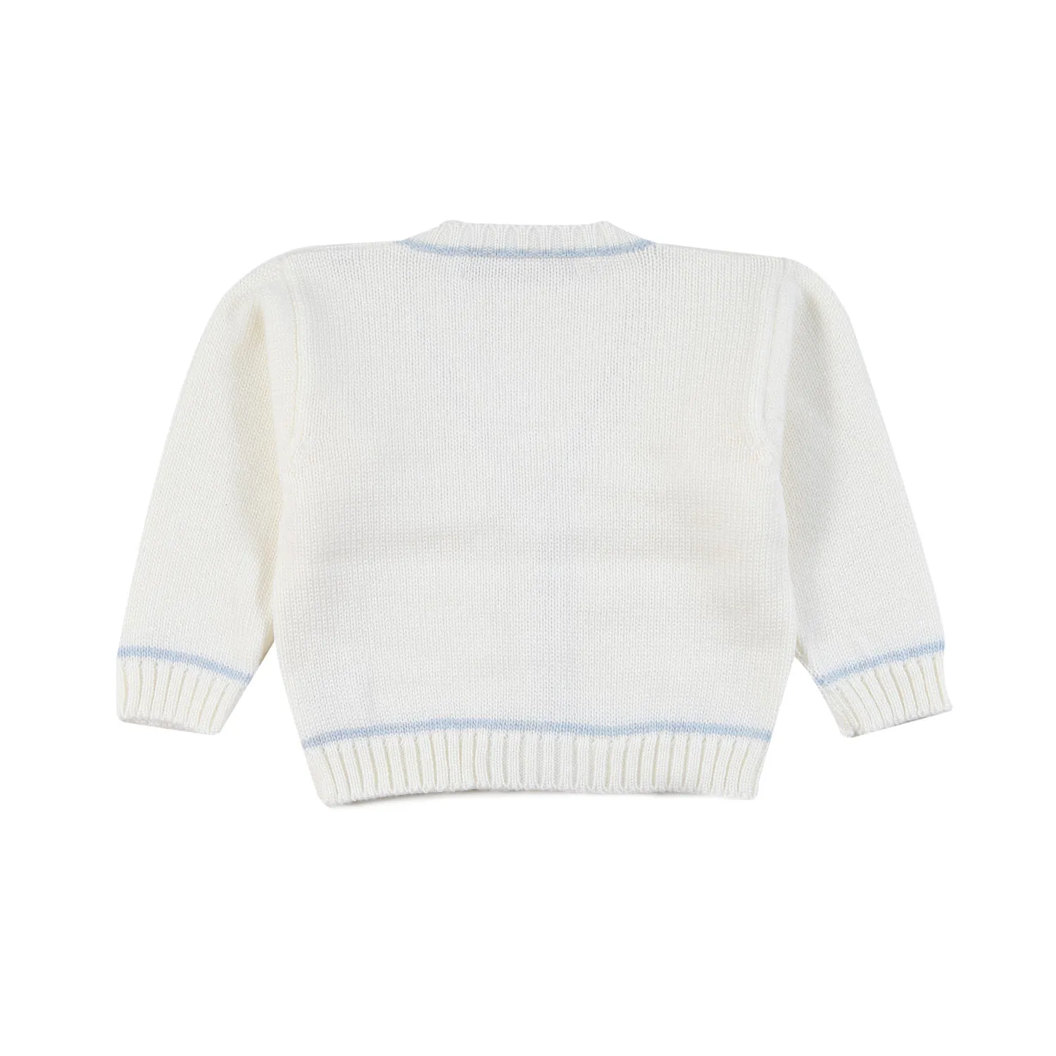 La Stupenderia La Stupenderia Cream And Light Blue Cardigan For Baby Boys