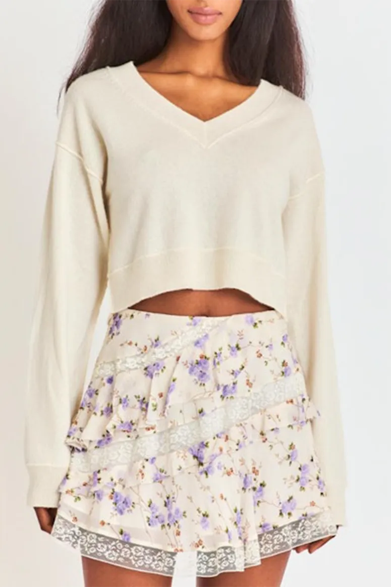 LoveShackFancy - Lassie Mini Skirt - Dusty Lavender