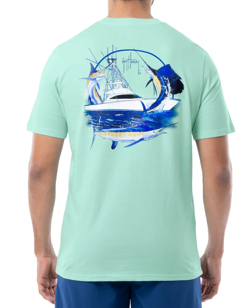 Macy's Guy Harvey Men's Big Game Fishing Boat Logo Graphic T-Shirt