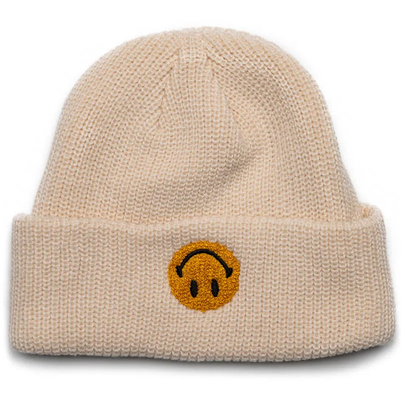 Market Smiley Upside Down Beanie - Ecru