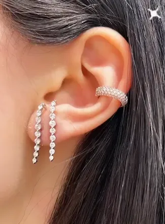 Medium Diamond Cascade Earring