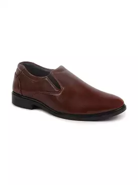 Men Brown Formal Dress Slip On Shoes With Cushioned Footbed For Office|Work|Loafer|Half Shoes|Cut Shoe